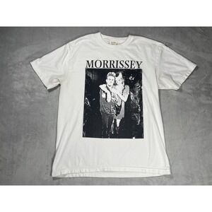 Morrissey T Shirt Men L White Graphic Joan Of Arc Concert Indie Rock Tee